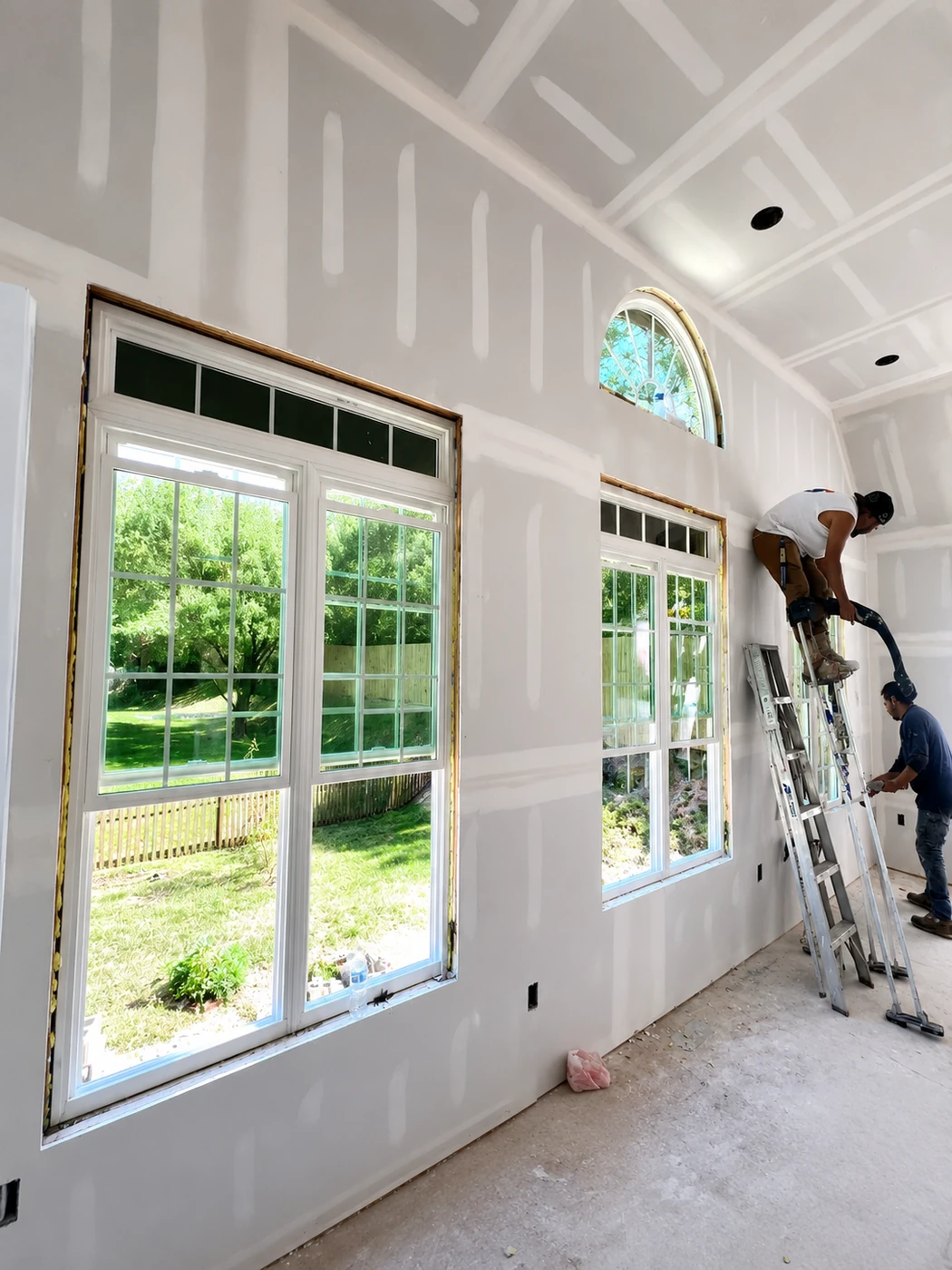 Renovation in progress with daylight streaming in