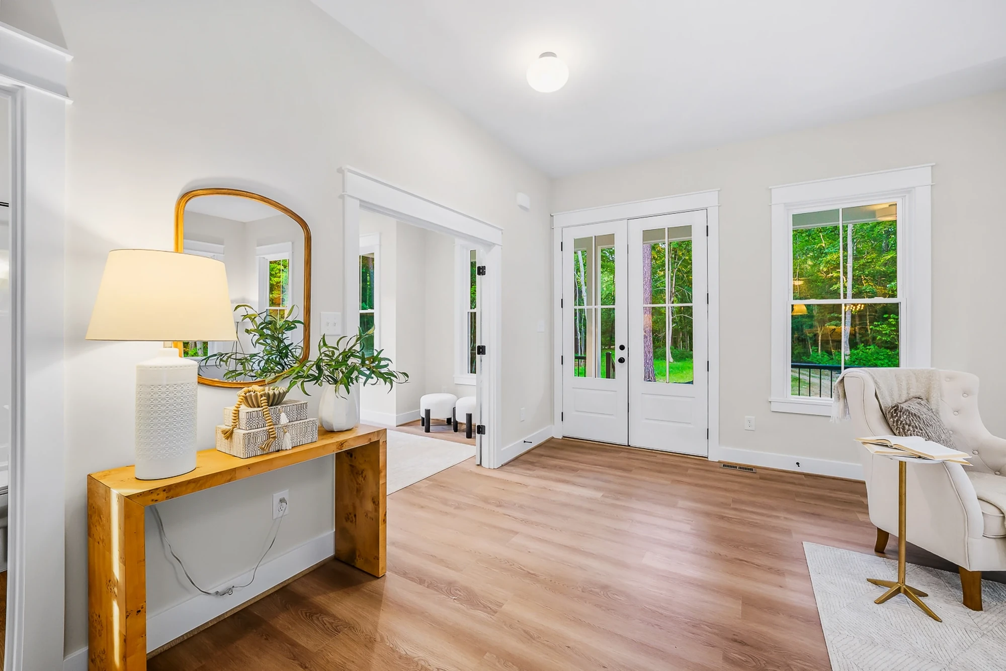 Foyer entry with French doors