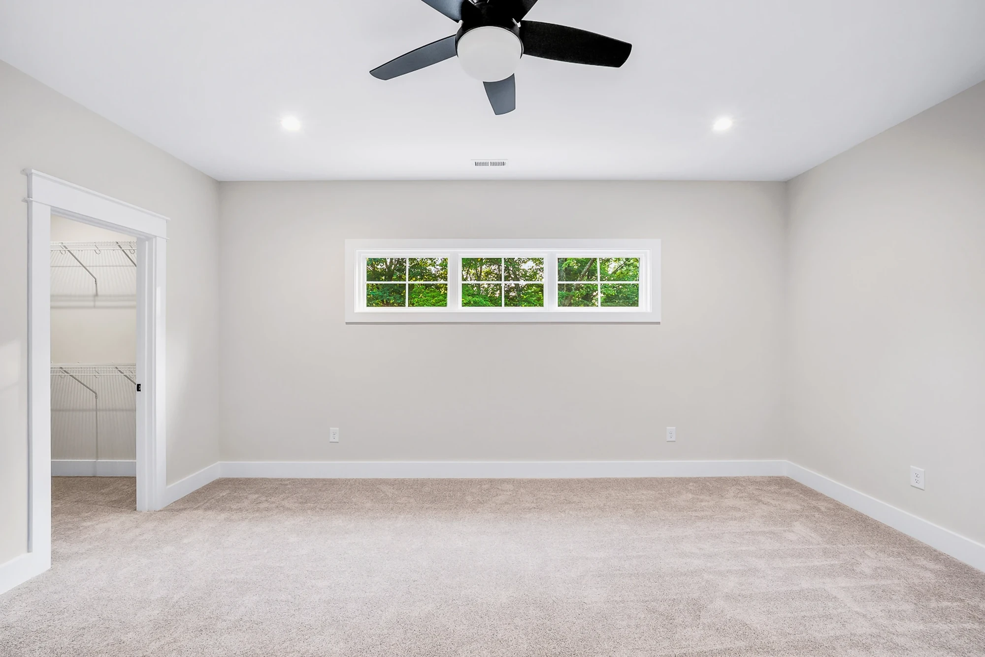 Bedroom with walk-in closet