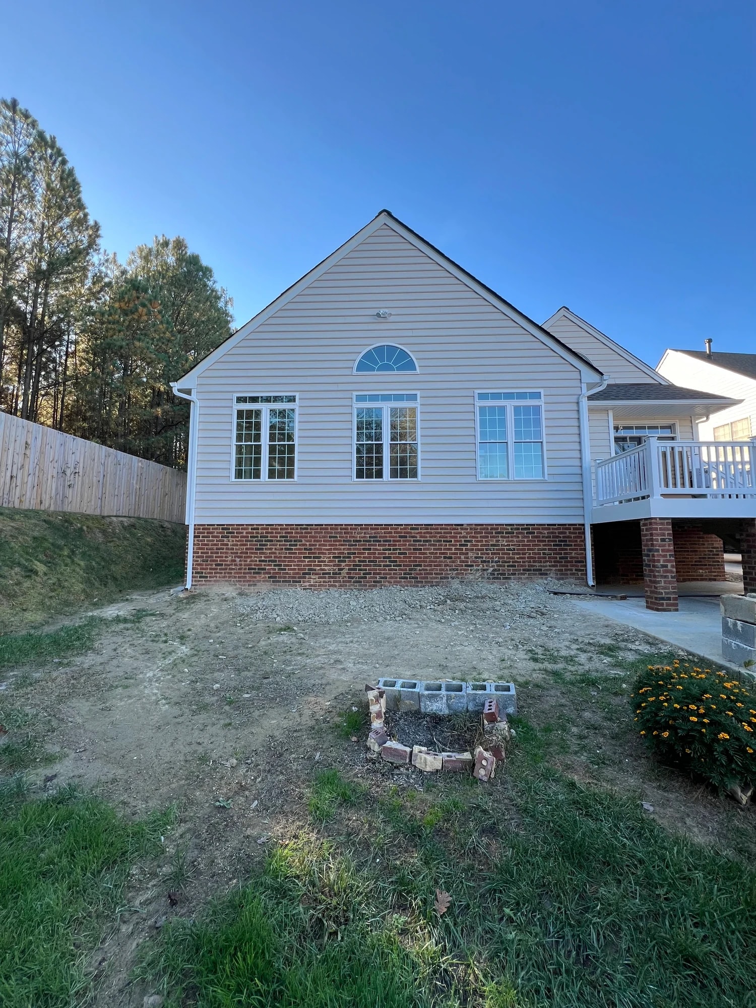 Home addition — front gable with new siding