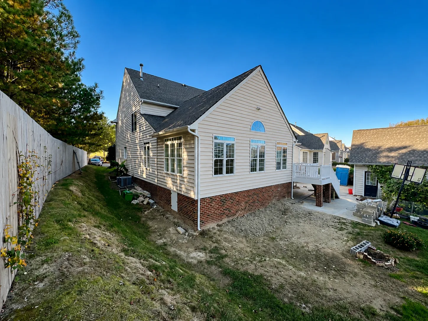 Home addition — rear elevation with new deck